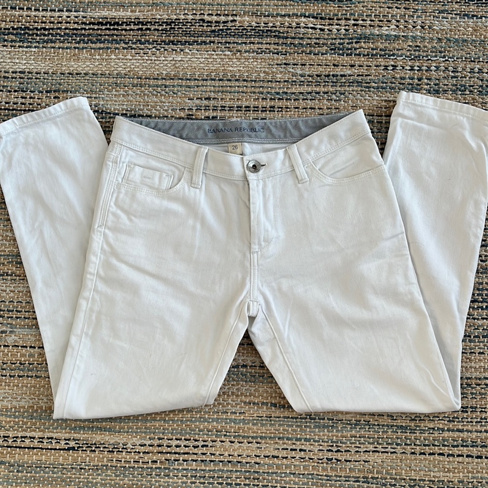 Banana Republic skinny crop white jeans size 26